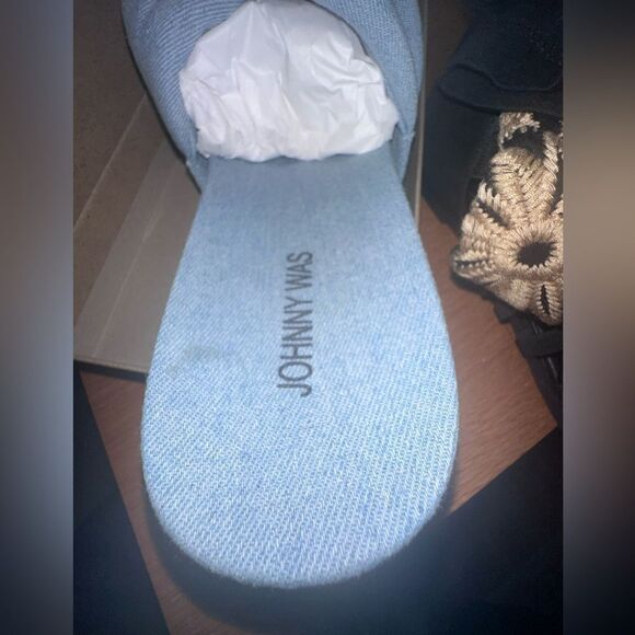 Johnny Was | NIB Ojai Sandals Blue Denim Size 10 - Picture 6 of 7